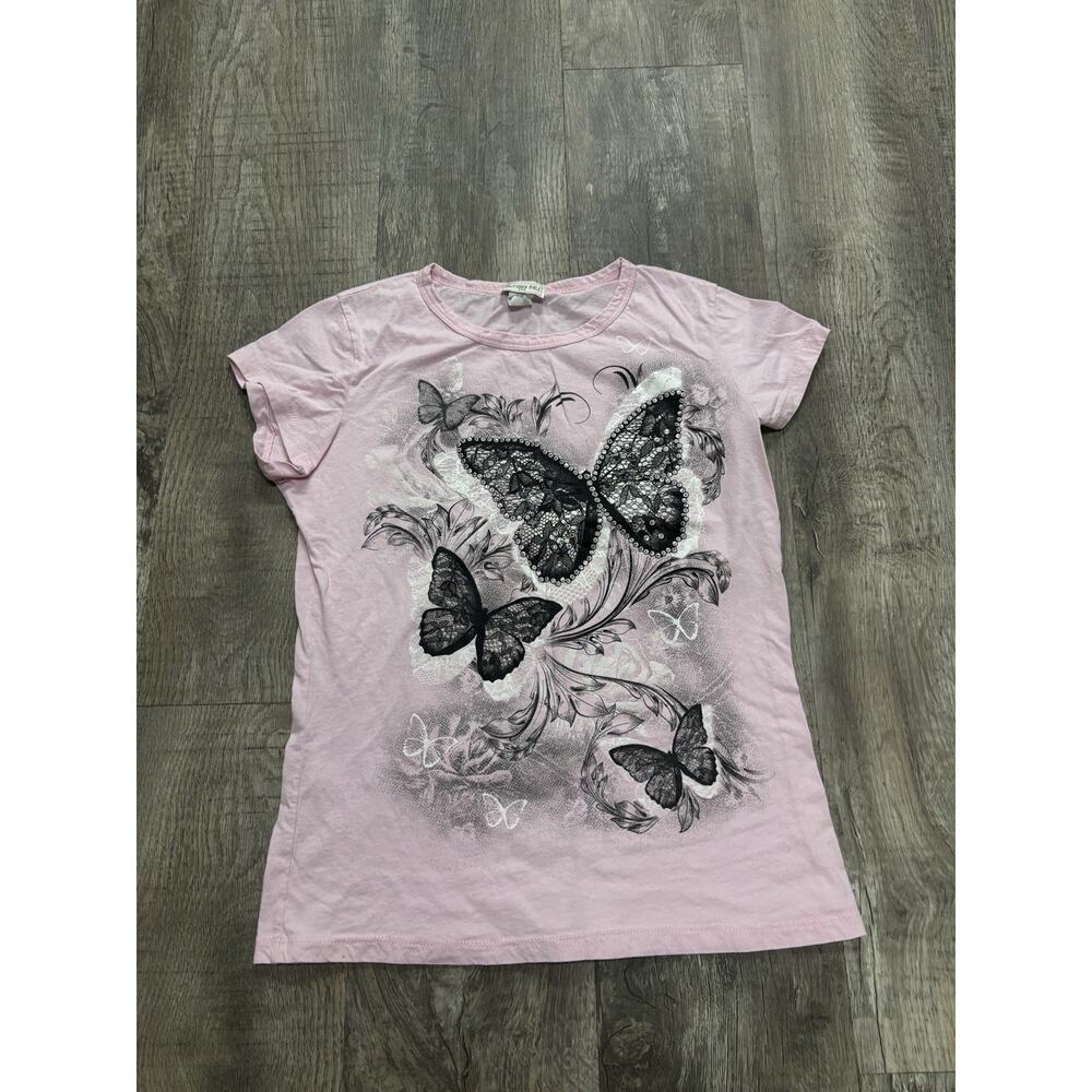 Y2K California Girls USA Beeded T-Shirt Pink Size Xl